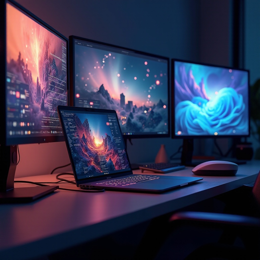 mejor configuración de triple monitor para portátil